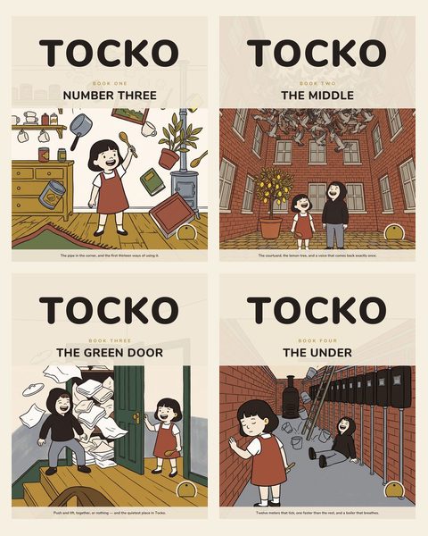 Four Tocko book covers.